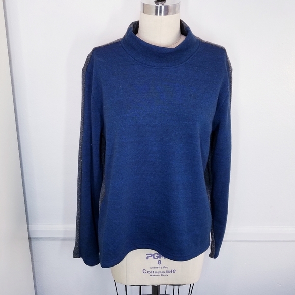 NEW Threads for Thought | Fleece Contrast Mock‎ Neck Sweater L - Picture 5 of 13
